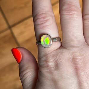 Sterling silver opal ring
